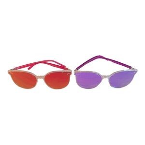 Pink and purple flat mirror fashion sunglasses - 2 pairs NEW